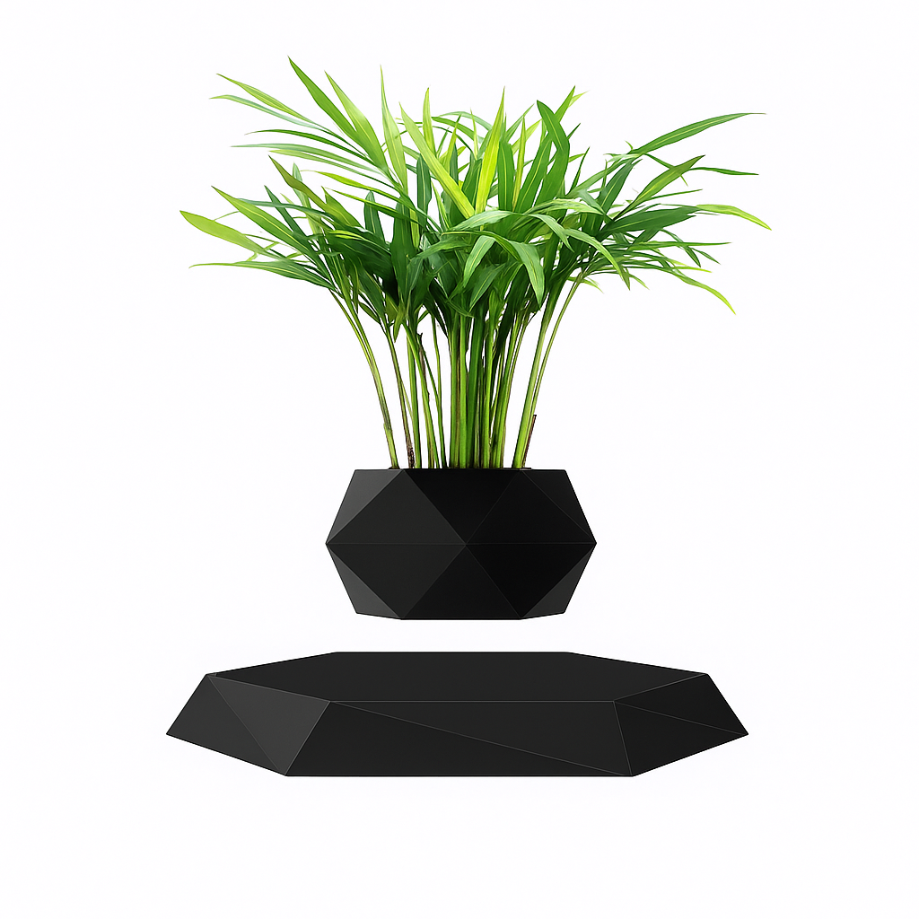 Levitating Plant Pot - Jet Black
